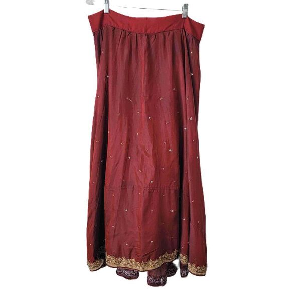 Womens Maxi Skirt And Top Set Short Sleeves Traditional Style Size Small & XL - Picture 3 of 14